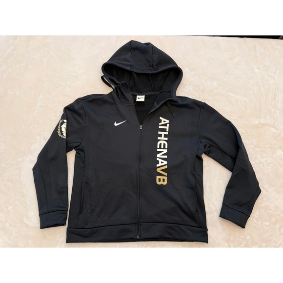 Nike Tops - Nike Athena Volleyball Full Zip Hoodie Black Gold Womens Small ATHENAVB Fleece